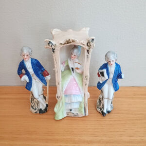 Vintage Grafenthal? Germany 18200 Porcelain Figurines Victorian Man Woman READ